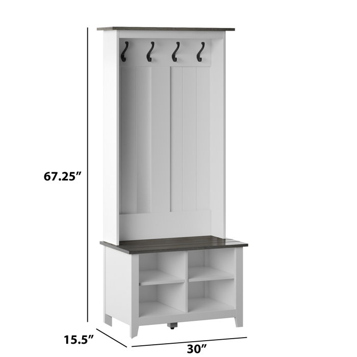 Laurel Foundry Modern Farmhouse Jaydon 30'' Wide Hall Tree with Bench